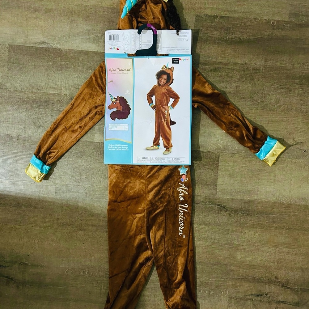 Afro Unicorn Halloween Costumes size 3 - 4 kids toddler costume girls